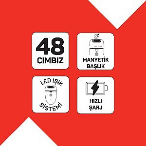 AR5173 Sateen Touch Şarjlı Epilasyon Cihazı, 48 Cımbızlı Başlık, 2 Farklı Hız Ayarı, Led Işık Sistemi - 11