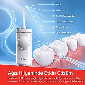 Arzum AR5300 Sensible Touch Şarjlı Ağız Duşu-Beyaz - 3
