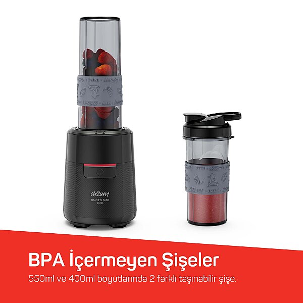 AR1192 Shake'N Take Duo Kişisel Blender, Siyah - 4