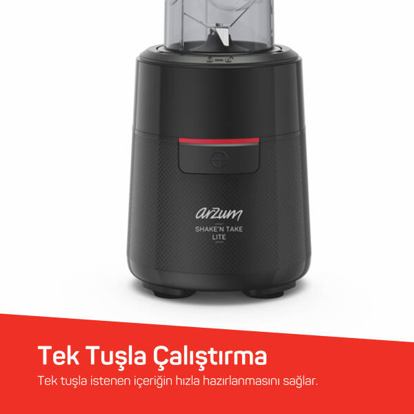 AR1191 Shake'N Take Lite Kişisel Blender 550W, 550 ml Taşınabilir Şişe, Buz Kırma Özellikli, Siyah - 5