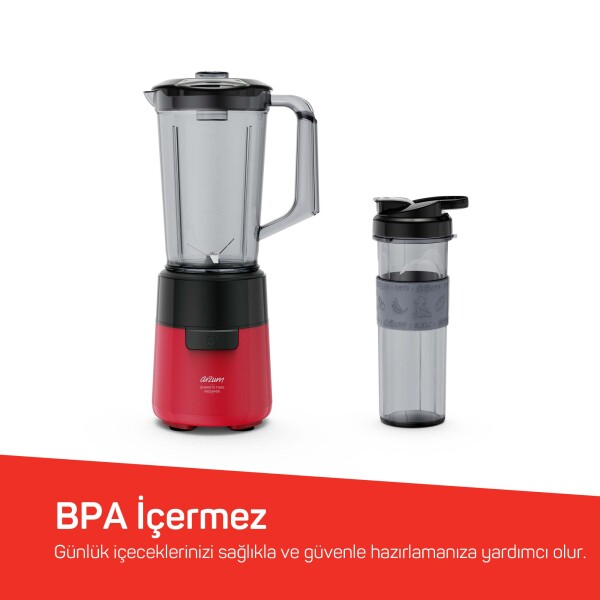AR1196 Shake'N Take Megamix Sürahi Blender 550W, 1L Sürahi, 550 ml Taşınabilir Şişe, Kırmızı - 5