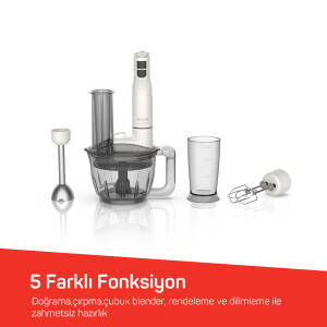 AR1187 Soprano Max Neo Multi Blender Seti 5 Fonksiyonlu 1200W, Beyaz - 4