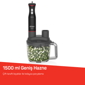 AR1204 Starchef Pro 1800W 4 Bıçaklı 1.5 L Hazneli 2 Kademeli Multi Blender Seti, Siyah - 4