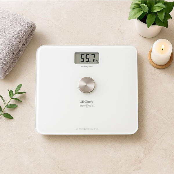 AR5126 Stayfit Touch Cam Beyaz Baskül, Pilsiz Kullanım, 180 Kg’a Kadar Ölçüm Kapasitesi, Beyaz - 3