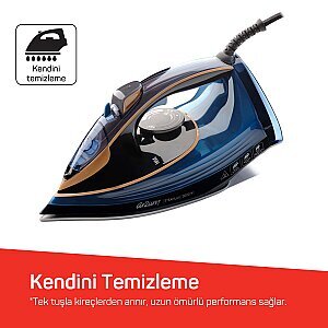AR6052 Steamlux Buharlı Ütü Seramik Taban 3000W, 225 gr/min Şok Buhar, Mavi - 5