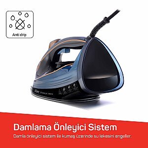 AR6052 Steamlux Buharlı Ütü Seramik Taban 3000W, 225 gr/min Şok Buhar, Mavi - 6