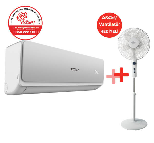 12.000 BTU Duvar Tipi Split Klima Seti (Arzum AR070 Vantilatör Hediyeli) - 1