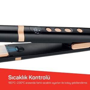 Arzum AR5184 Volume Pro İnce Plakalı Saç Düzleştirici, Keratin ve Argan Yağlı Plaka, İyon Teknolojisi, Siyah - 6