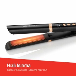 Arzum AR5184 Volume Pro İnce Plakalı Saç Düzleştirici, Keratin ve Argan Yağlı Plaka, İyon Teknolojisi, Siyah - 8