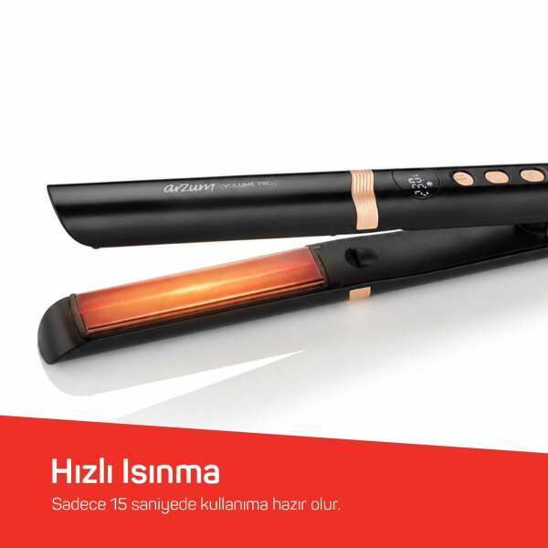 Arzum AR5184 Volume Pro İnce Plakalı Saç Düzleştirici, Keratin ve Argan Yağlı Plaka, İyon Teknolojisi, Siyah - 8