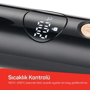 Arzum AR5186 Volume Pro Saç Maşası, Keratin ve Argan Yağlı Plaka, 25 mm maşa çapı, Siyah - 5