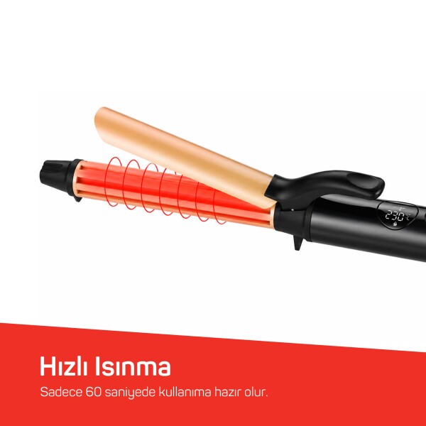 AR5186 Volume Pro Saç Maşası, Keratin ve Argan Yağlı Plaka, 25 mm maşa çapı, Siyah - 7
