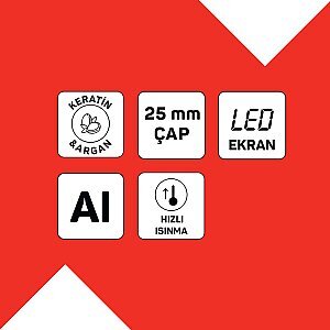 AR5186 Volume Pro Saç Maşası, Keratin ve Argan Yağlı Plaka, 25 mm maşa çapı, Siyah - 10